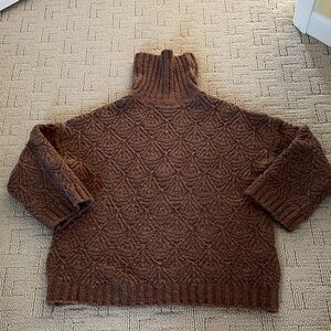 POL Chocolate Brown Cowl Neck Sweater